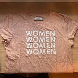 Abercrombie & Fitch pink “women” graphic short sleeve tee (S)